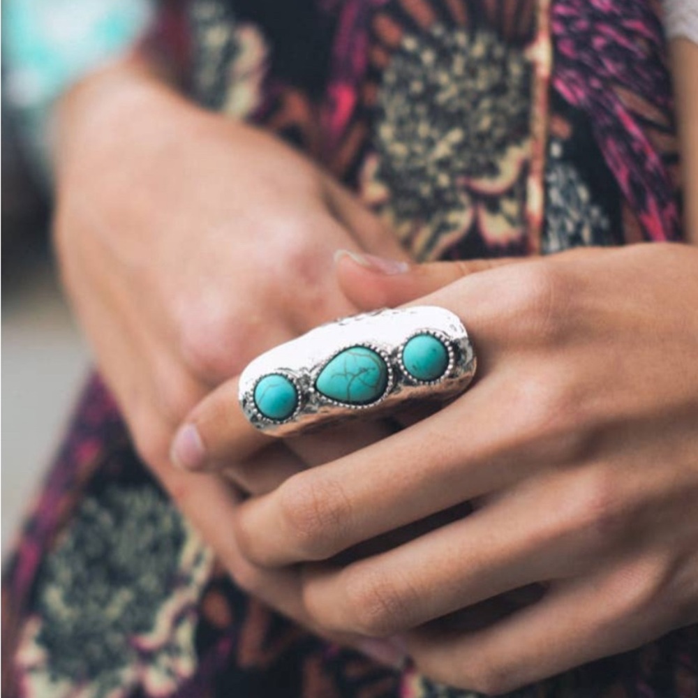 Waterfall Droplet Turquoise Ring